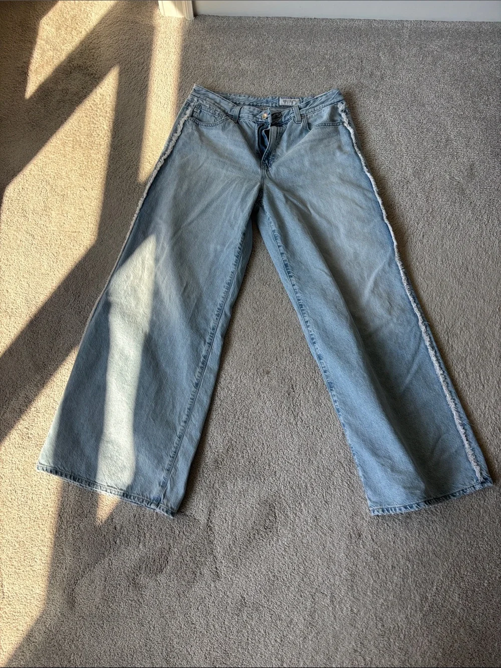 Ag Adriano Goldschmied Light Blue Wide Leg Jeans